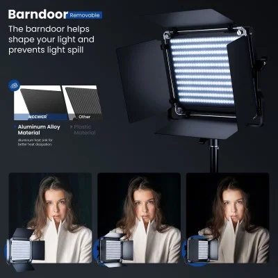 Neewer （2）nl660 led+（2）*200cm light stand(uk) _ black